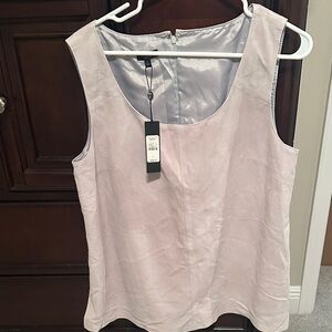 Talbot’s Leather Women's Sleeveless Top light gray boho western NWT new